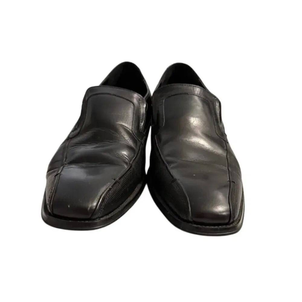 Reaction Kenneth Cole Men's Black Leather Loafers Witter Slip On Shoes Size 10 M
